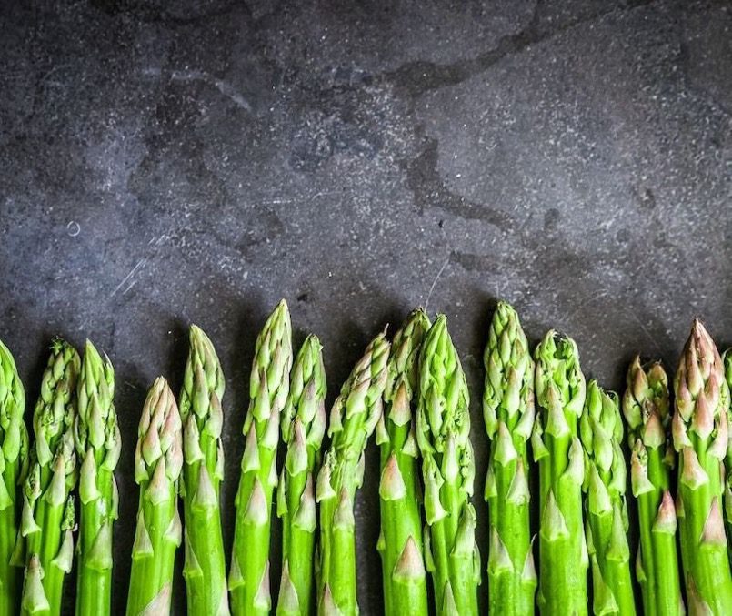 A row of asparagus