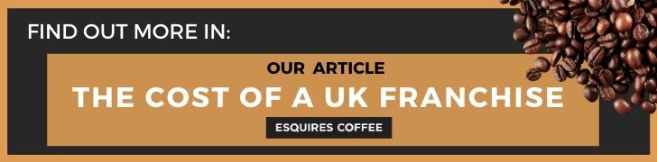 Esquires Coffee CTA button to blog on the cost of a UK franchise