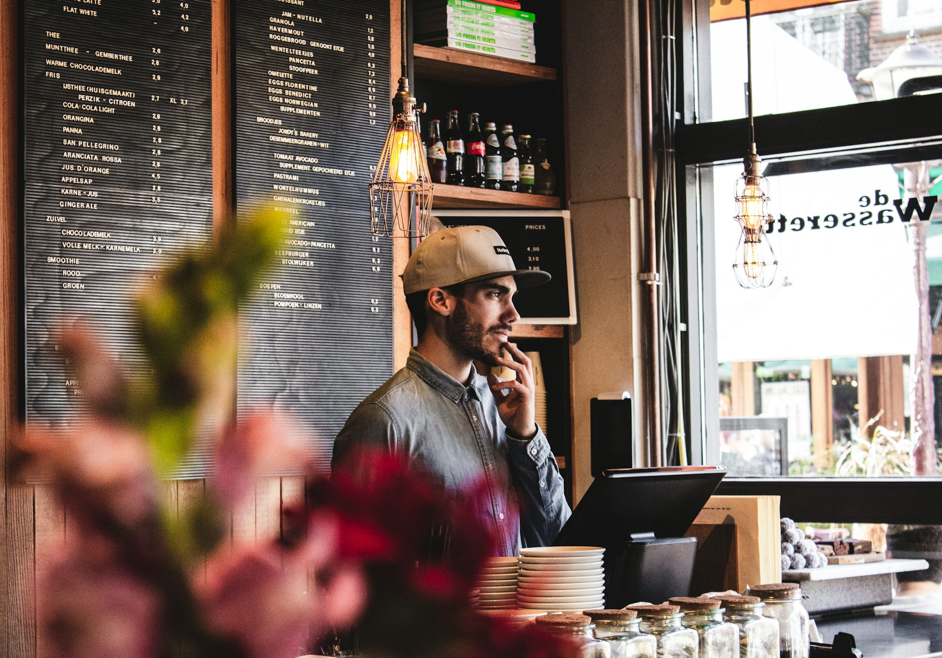 Cashier in cafe