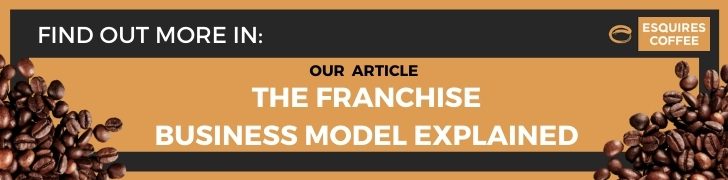 Esquires Coffee CTA button to blog on the franchise business model explained