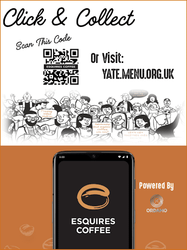 Click & Collect poster for Esquires Coffee in Yate
