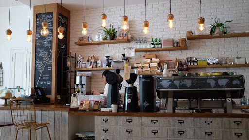 A coffee shop counter