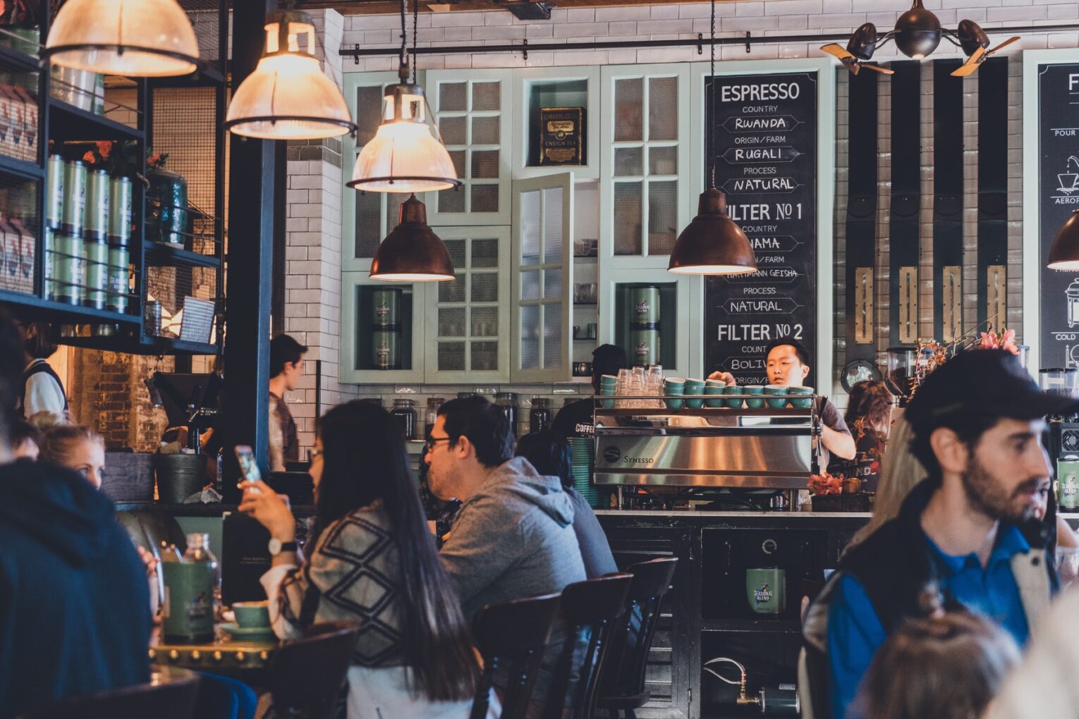 A busy coffee shop