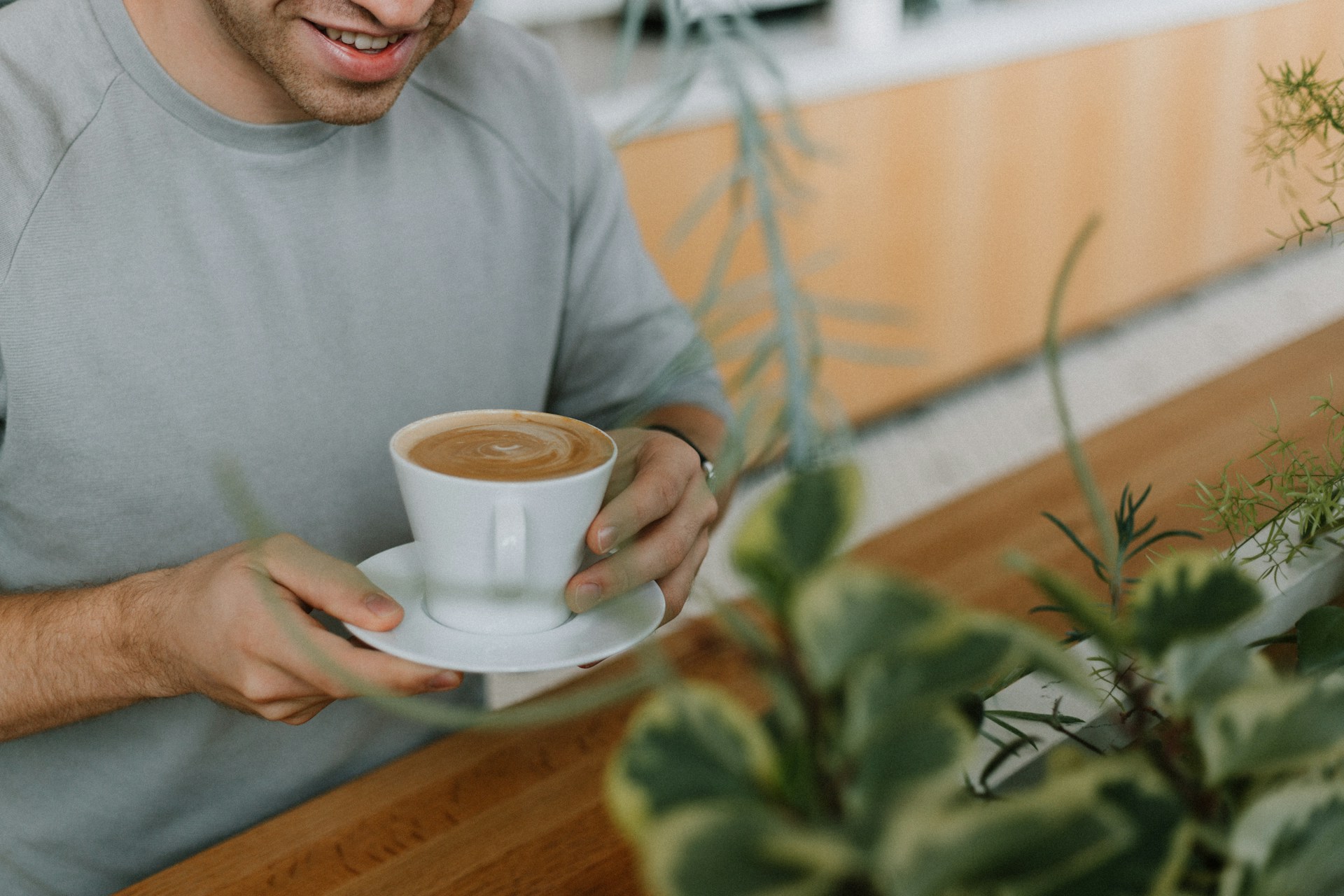 Man drinking coffee