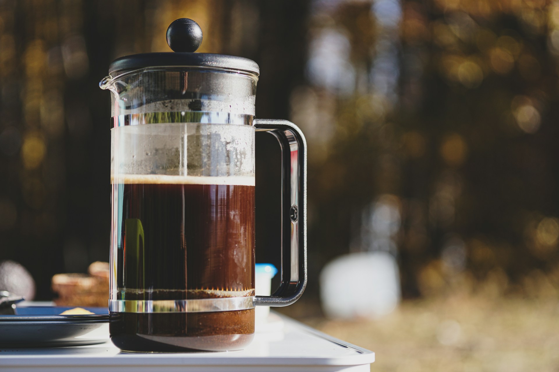 French press and coffee 